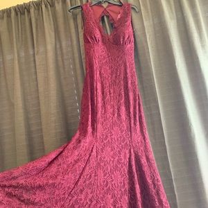 Wine color formal dress